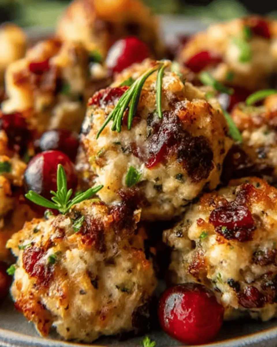 Cranberry Turkey Stuffing Balls: Easy Holiday Treat Delight