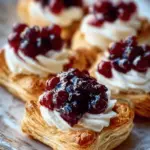 Cranberry & Cream Cheese Puff Pastry Blossoms