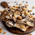 Frozen Peanut Butter Yogurt Bark with Chocolate & Nuts