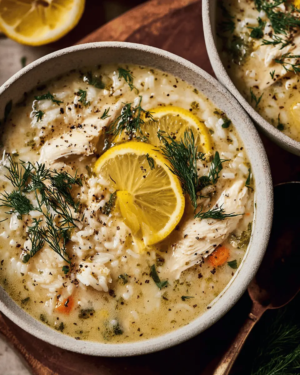 Lemony Greek Chicken Rice Soup: A Comforting Delight with Dill