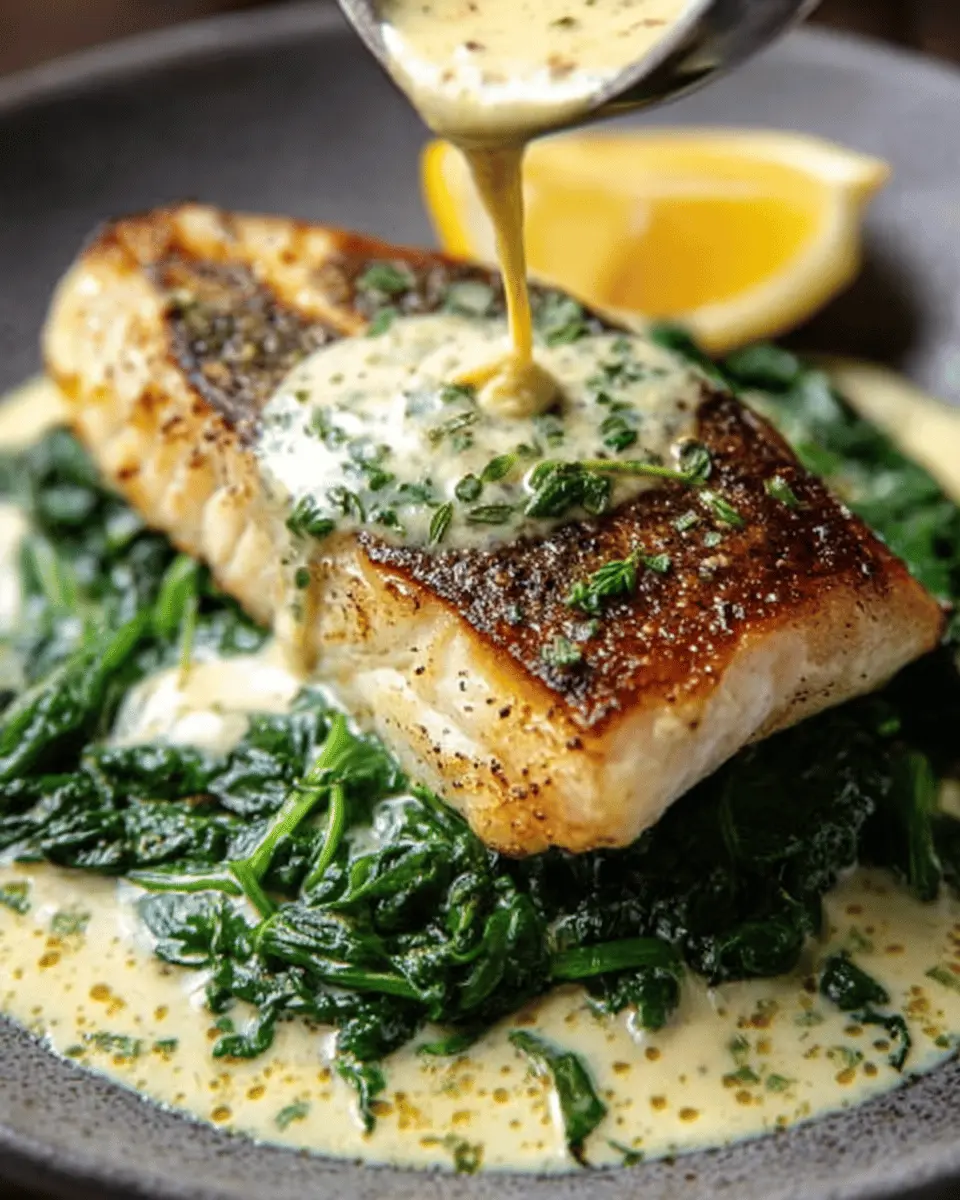 Luscious Lemon-Garlic Seabass with Indulgent Creamed Spinach