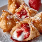 Deep-Fried Strawberry Cheesecake Stuffed Wonton Bites