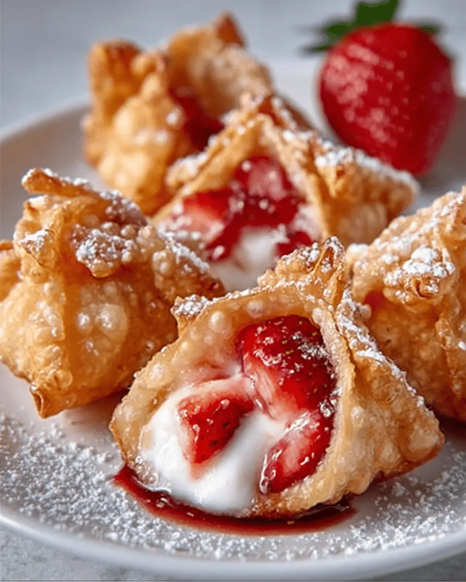 Deep Fried Strawberry Cheesecake Stuffed Wonton Bites: Easy Indulgence for Dessert Lovers
