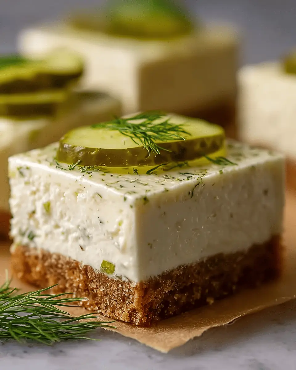 Dill Pickle Cheesecake Bars: Easy Indulgence for Savory Fans