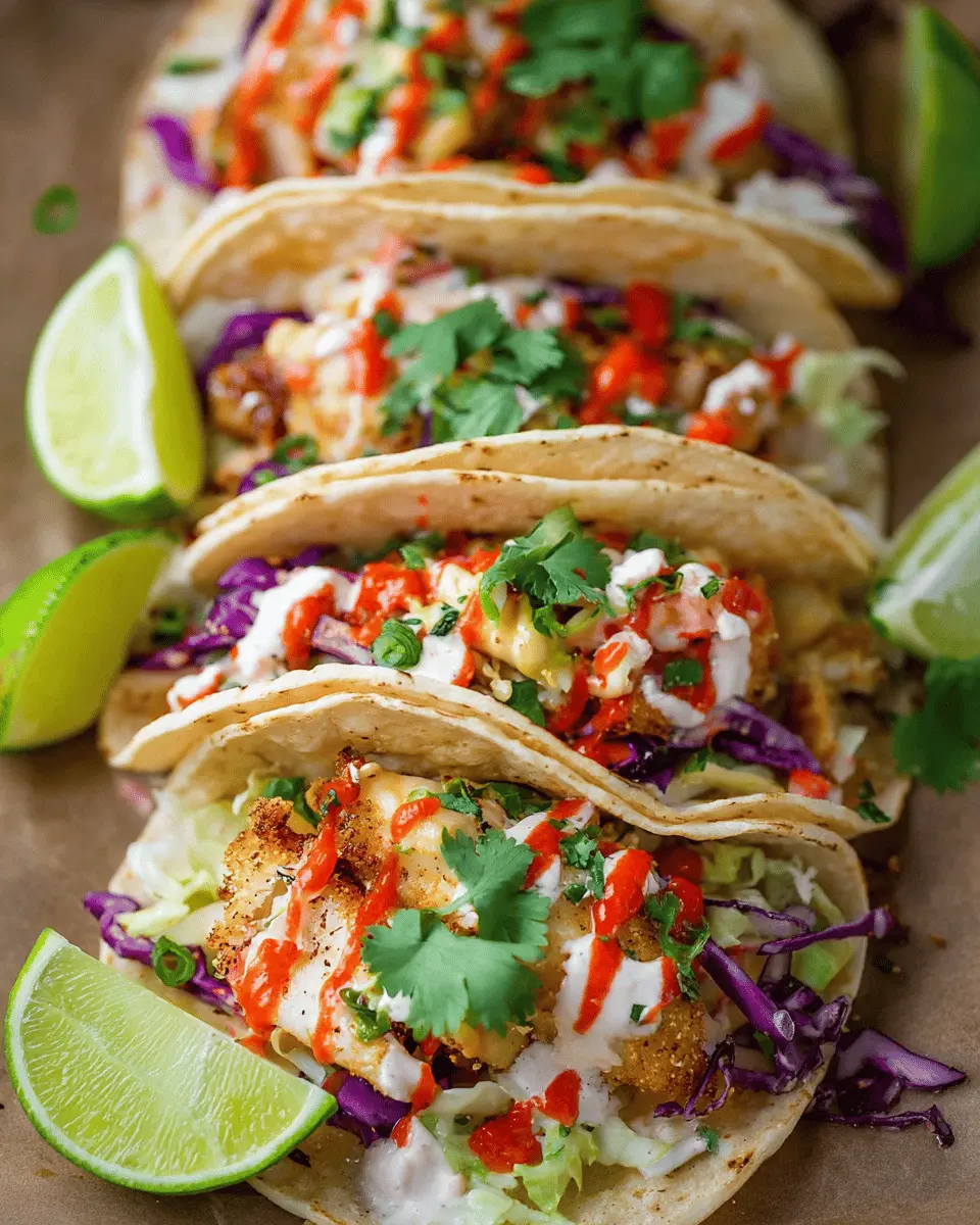 Zesty Fish Tacos with Spicy Sriracha Lime Sauce: Quick & Easy Delight