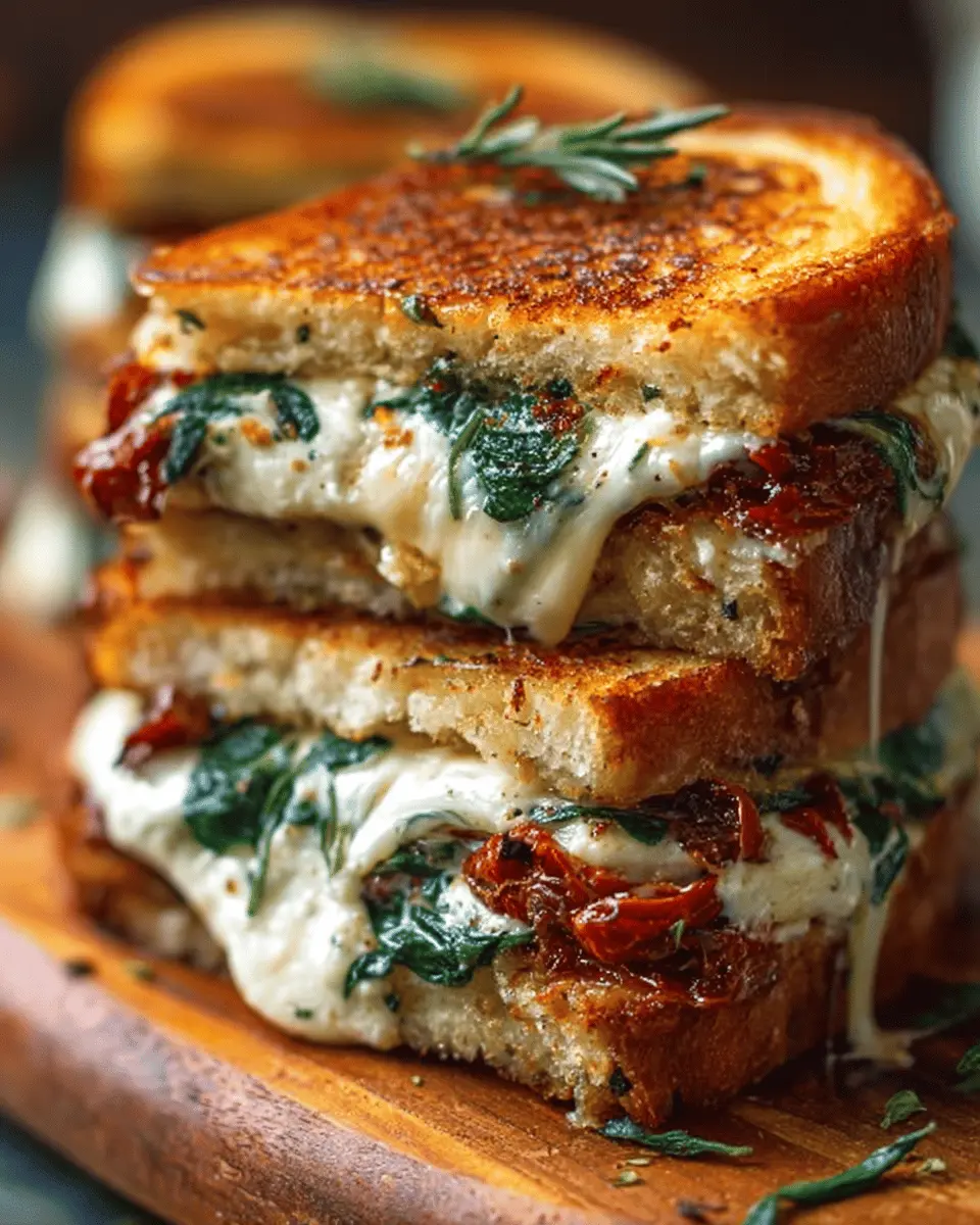 Sun-Dried Tomato, Spinach, and Ricotta Grilled Cheese Delight
