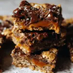 Chocolate Caramel Oatmeal Cookie Bars