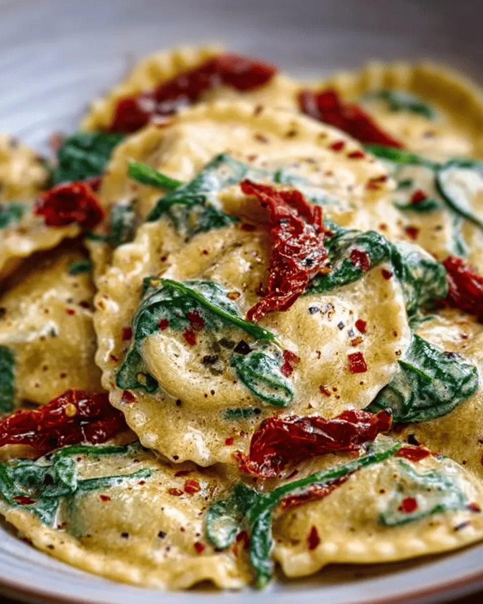 Tuscan-Inspired Creamy Ravioli: Easy Spinach and Sun-Dried Tomato Delight