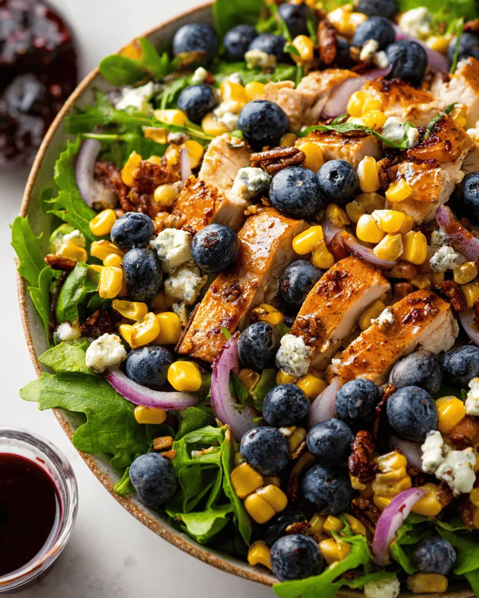 Blueberry Corn Chicken Salad with Turkey Bacon: A Fresh Delight