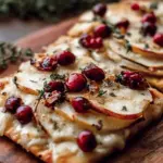 Pear, Brie, and Cranberry Flatbread with Thyme