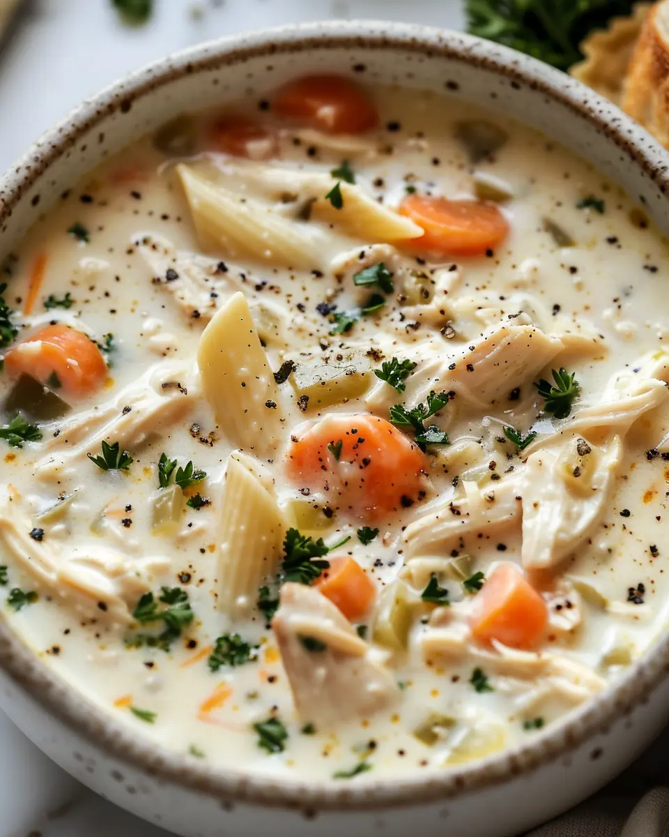Crockpot Chicken Alfredo Soup: Easy Comfort Food for All