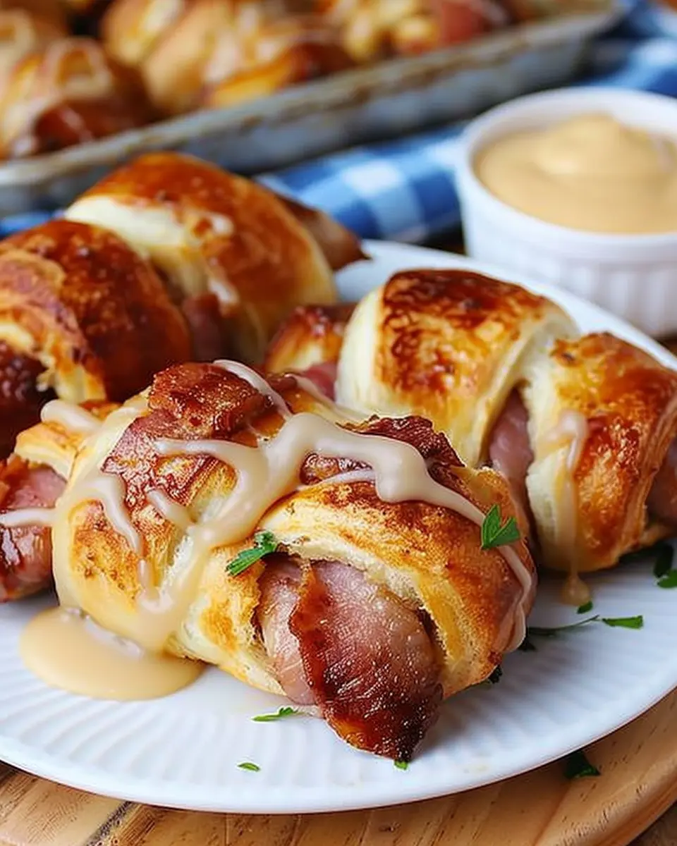 Breakfast Pigs in a Blanket: Easy Turkey Bacon &amp; Chicken Ham Delight