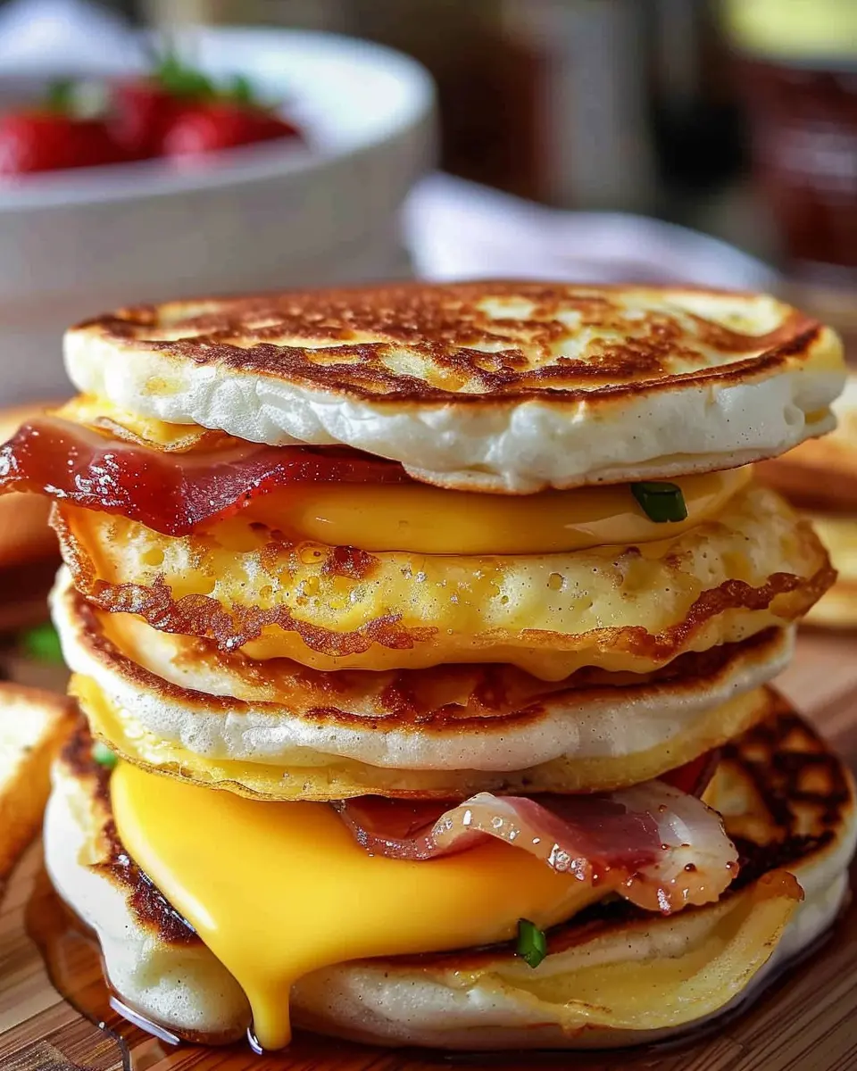 Healthy Homemade McGriddles with Turkey Bacon and Chicken Ham
