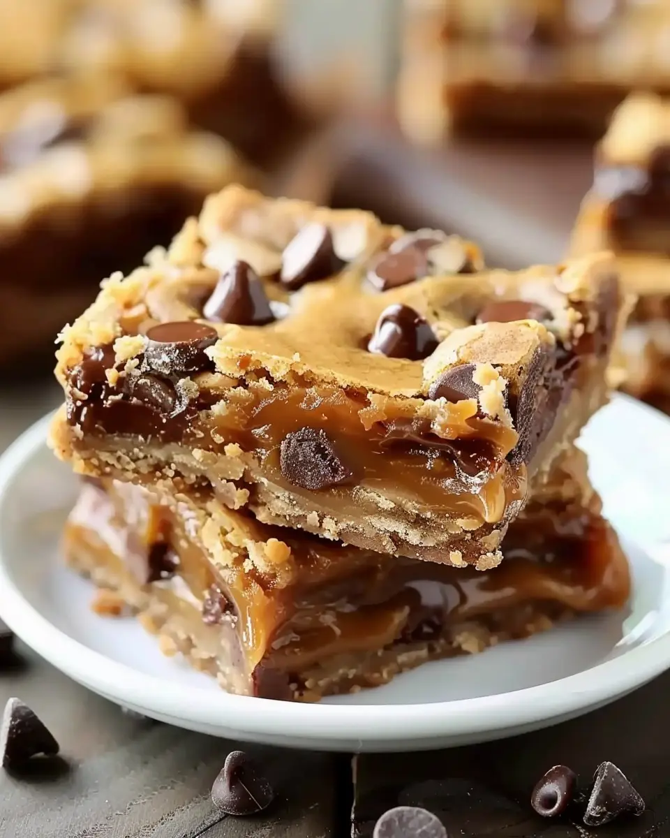 Gooey Salted Caramel Chocolate Chip Cookie Bars for Indulgent Treats