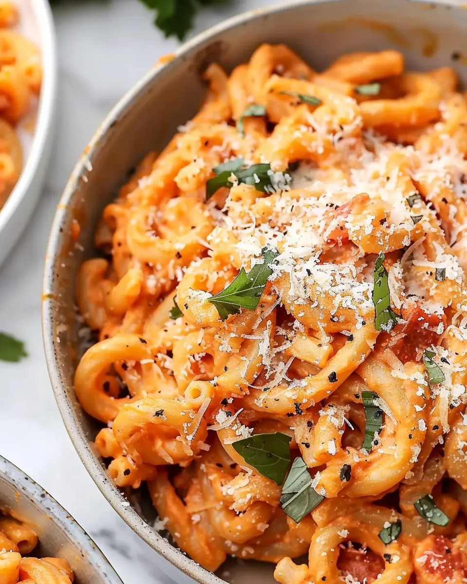 Easy One Pot Creamy Tomato Pasta with Turkey Bacon Delight