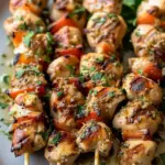 Air Fryer Garlic Parmesan Chicken Skewers