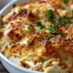 French Onion Chicken Orzo Casserole