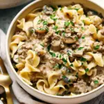 One Pot Ground Beef Stroganoff