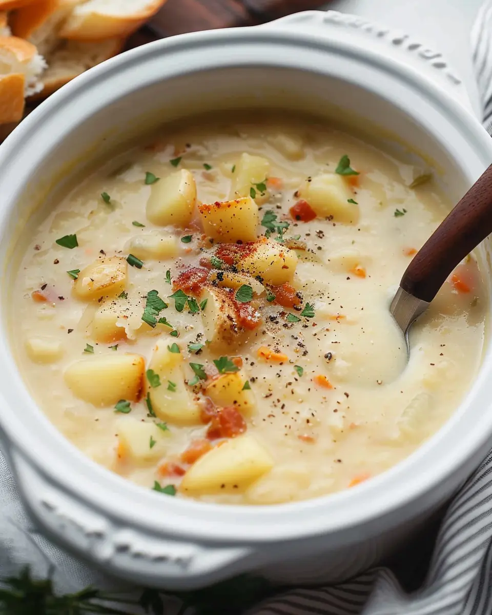 Crockpot Potato Soup: Easy Comfort Food with Turkey Bacon and Chicken Ham