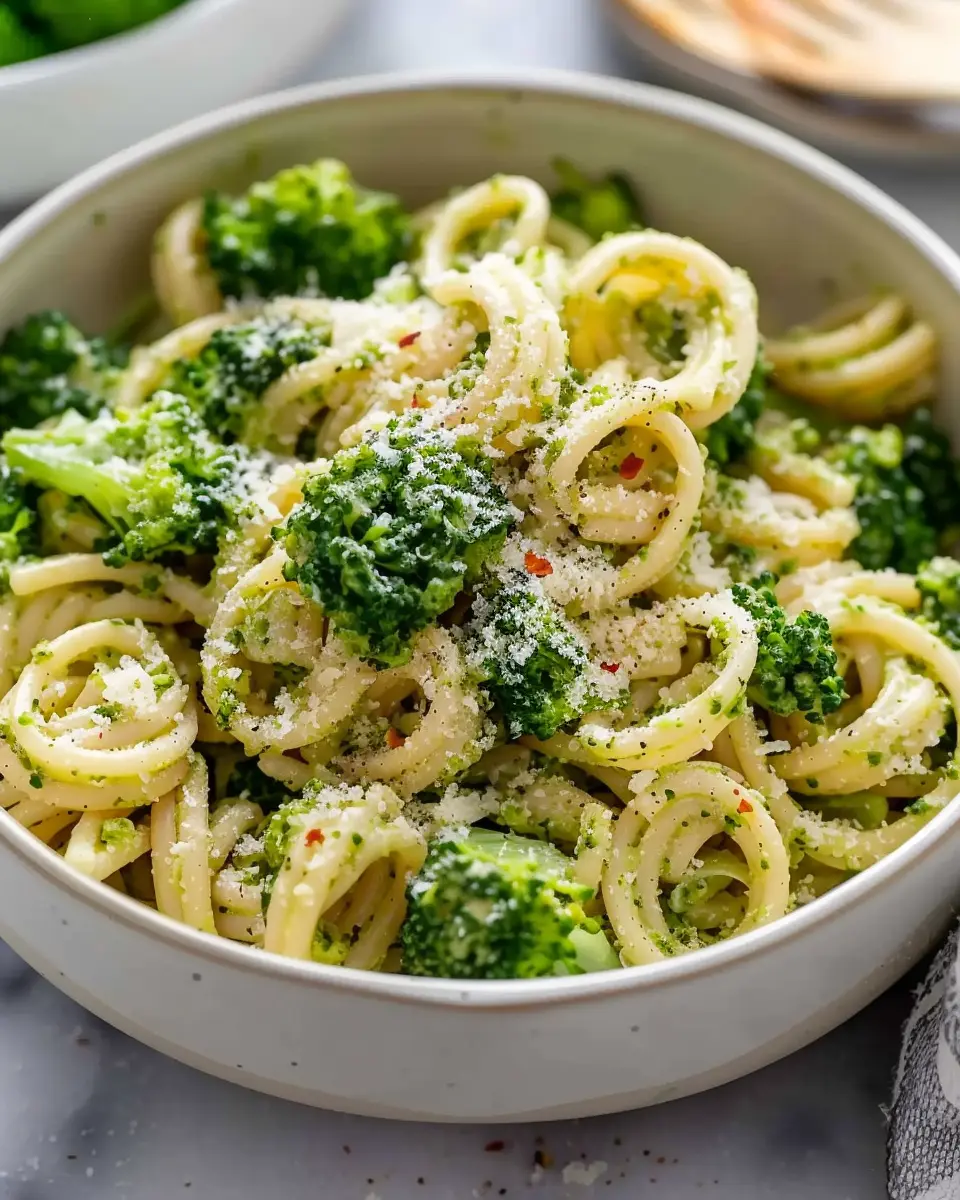 Light and Healthy Broccoli Pasta with Turkey Bacon and Chicken Ham