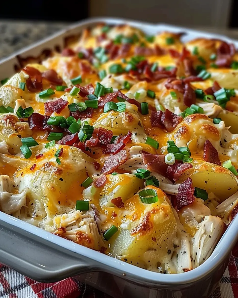 Loaded Baked Potato and Chicken Casserole: Easy Comfort Food Delight