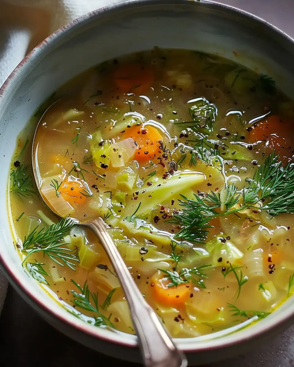 Lemon Dill Cabbage Soup: Easy Comfort Food with Turkey Bacon