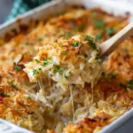 French Onion Chicken Orzo Casserole
