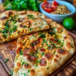 Crispy Chickpea Flatbread with Mediterranean Flavors