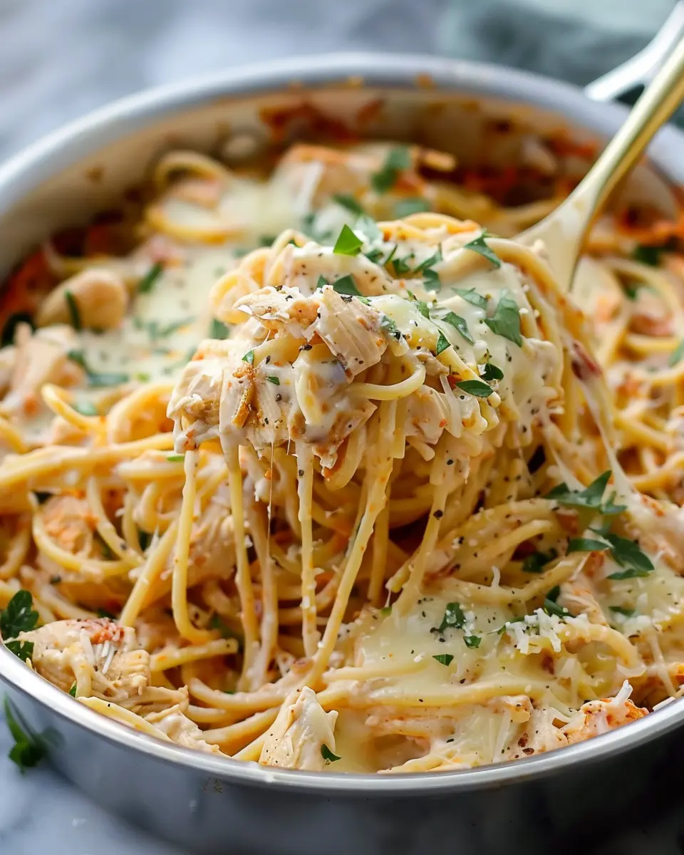 Irresistible Spicy Southern Chicken Spaghetti: Creamy Baked Delight