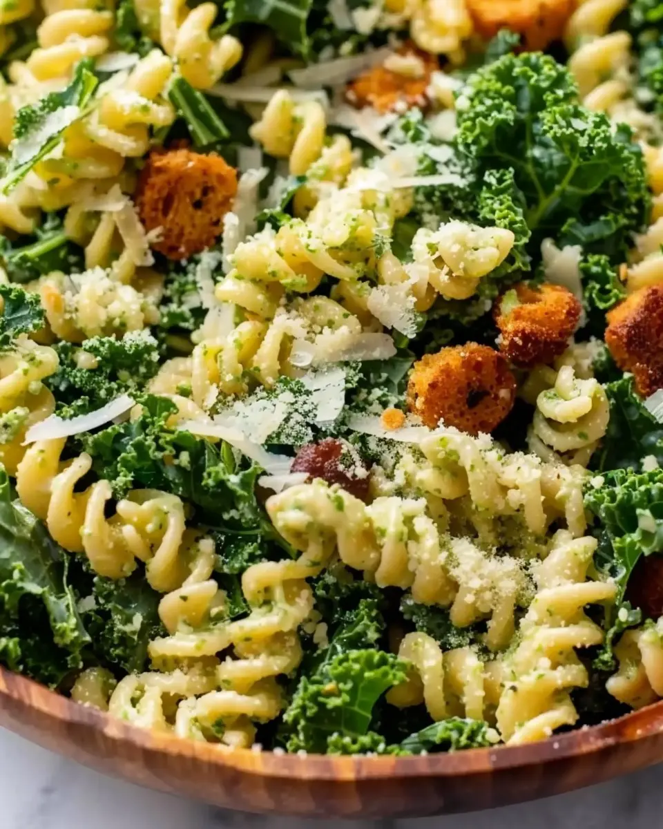 Kale Caesar Pasta Salad with Turkey Bacon: The Ultimate Fresh Twist