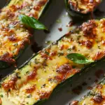 Cheesy Garlic Zucchini Steaks