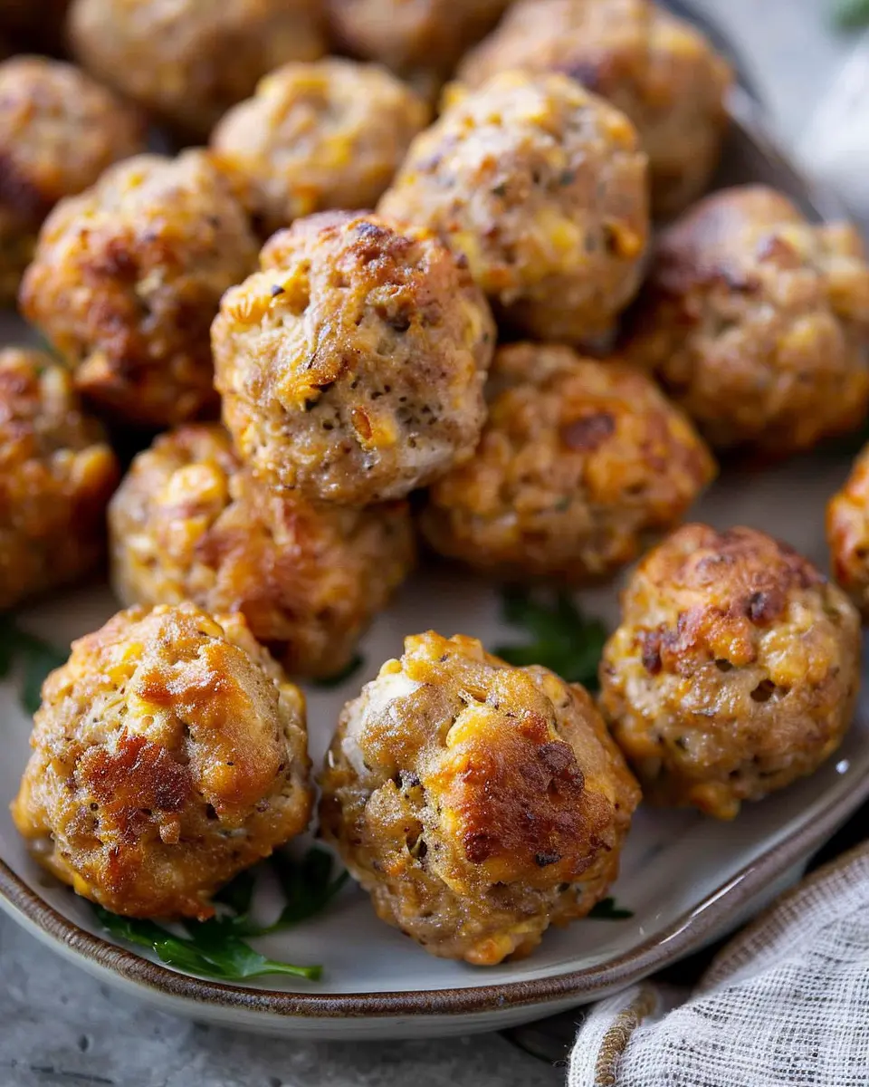Cream Cheese Sausage Balls with Turkey Bacon: Easy &amp; Irresistible