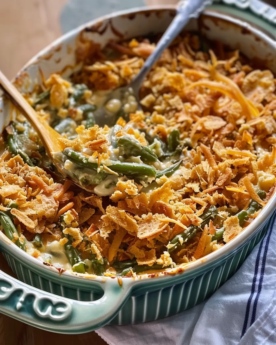 Best Ever Green Bean Casserole with Turkey Bacon Delight
