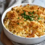 French Onion Chicken Orzo Casserole