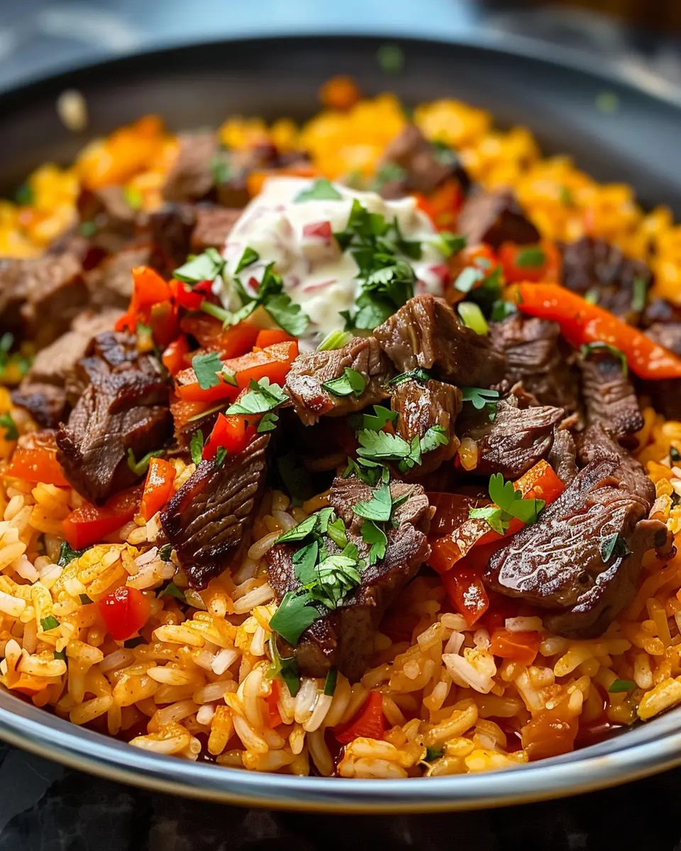 Steak Queso Rice: Indulgent Comfort in Every Bite