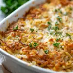 French Onion Chicken Orzo Casserole