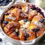 Blueberry-Almond Croissant French Toast Casserole