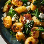 Crispy Gnocchi With Spinach and Feta