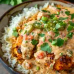 Queso Smothered Chicken and Rice