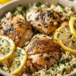 Slow Cooker Lemon Herb Chicken and Rice