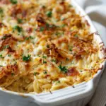 French Onion Chicken Orzo Casserole