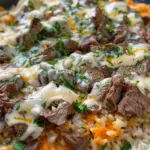 Steak Cheese and Rice
