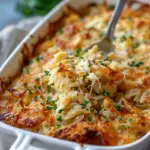 French Onion Chicken Orzo Casserole