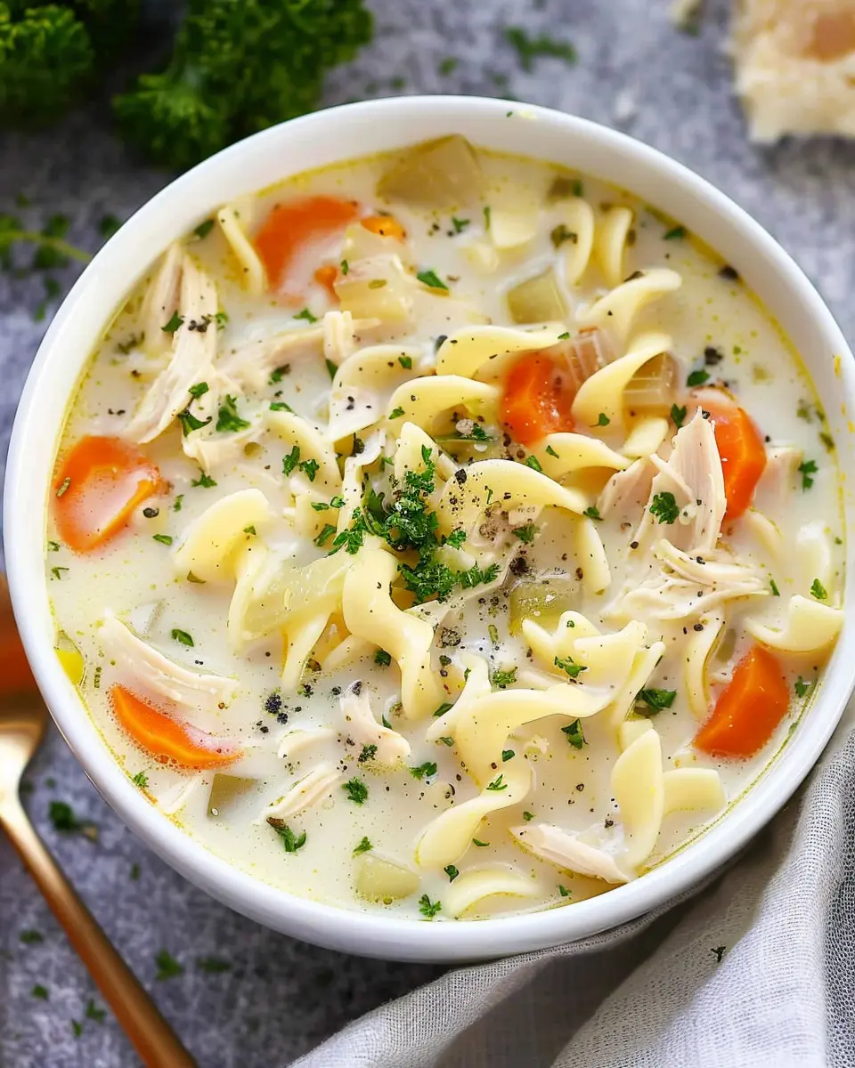 Creamy Chicken Noodle Soup with Turkey Bacon: The Best Comfort Food