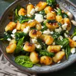 Crispy Gnocchi With Spinach and Feta