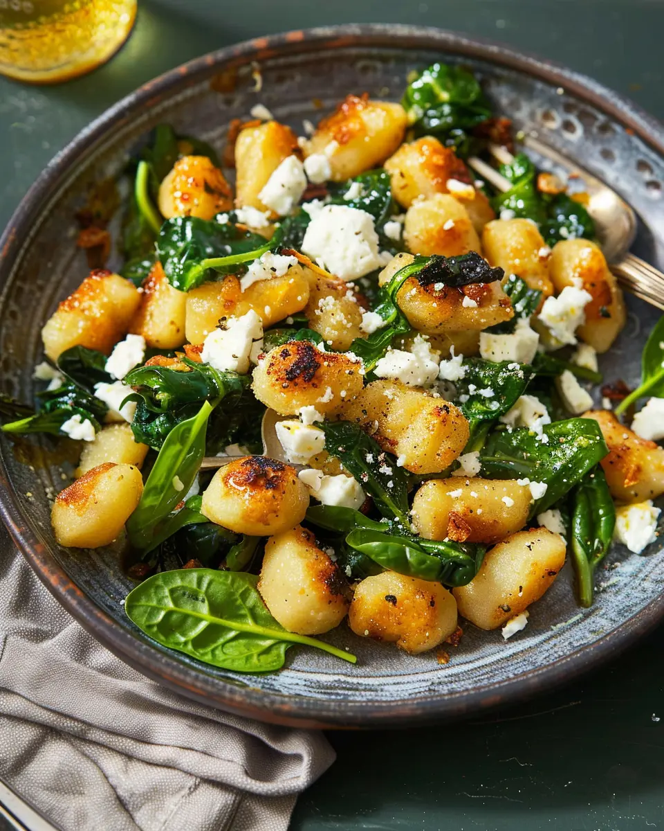 Crispy Gnocchi With Spinach and Feta: A Delightfully Easy Recipe