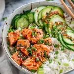 Spicy Salmon Bowls with Coconut Rice