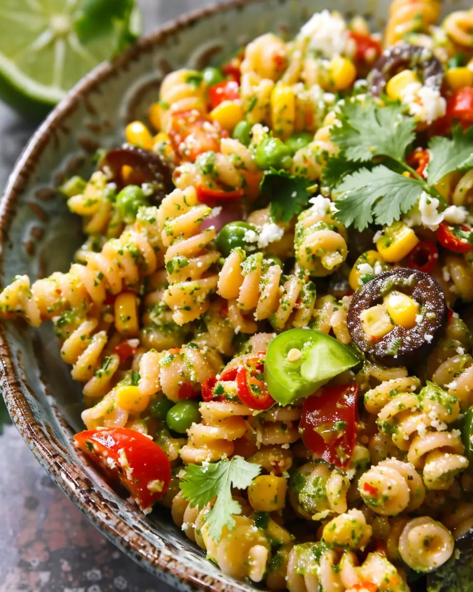 Street Corn Pasta Salad: Easy Cilantro Pesto Delight