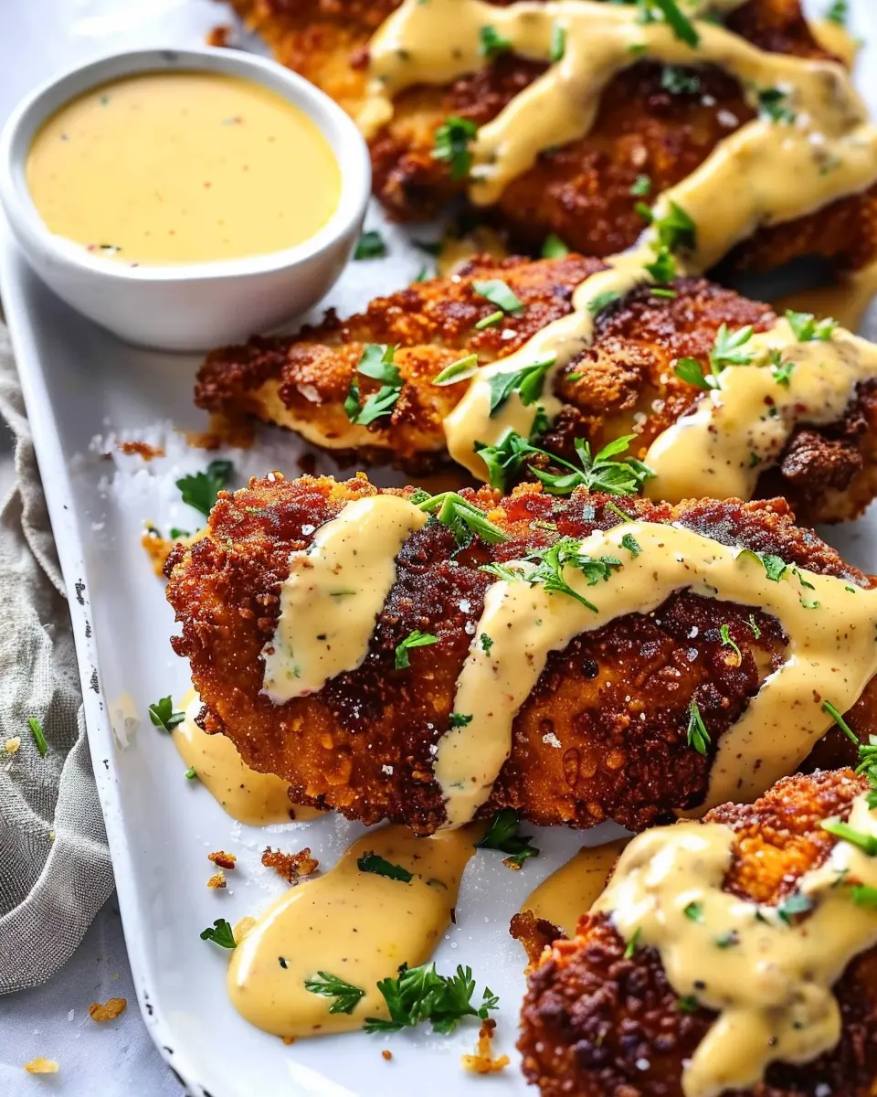 Pretzel Crusted Chicken: Juicy Delight with Cheddar-Mustard Sauce