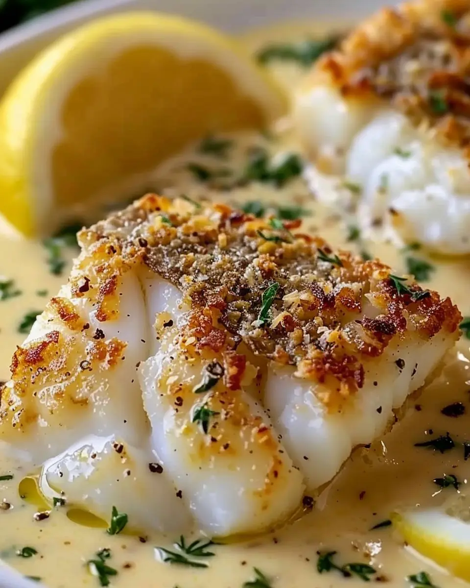 Tasty Baked Cod in Coconut Lemon Cream Sauce for a Delightful Dinner